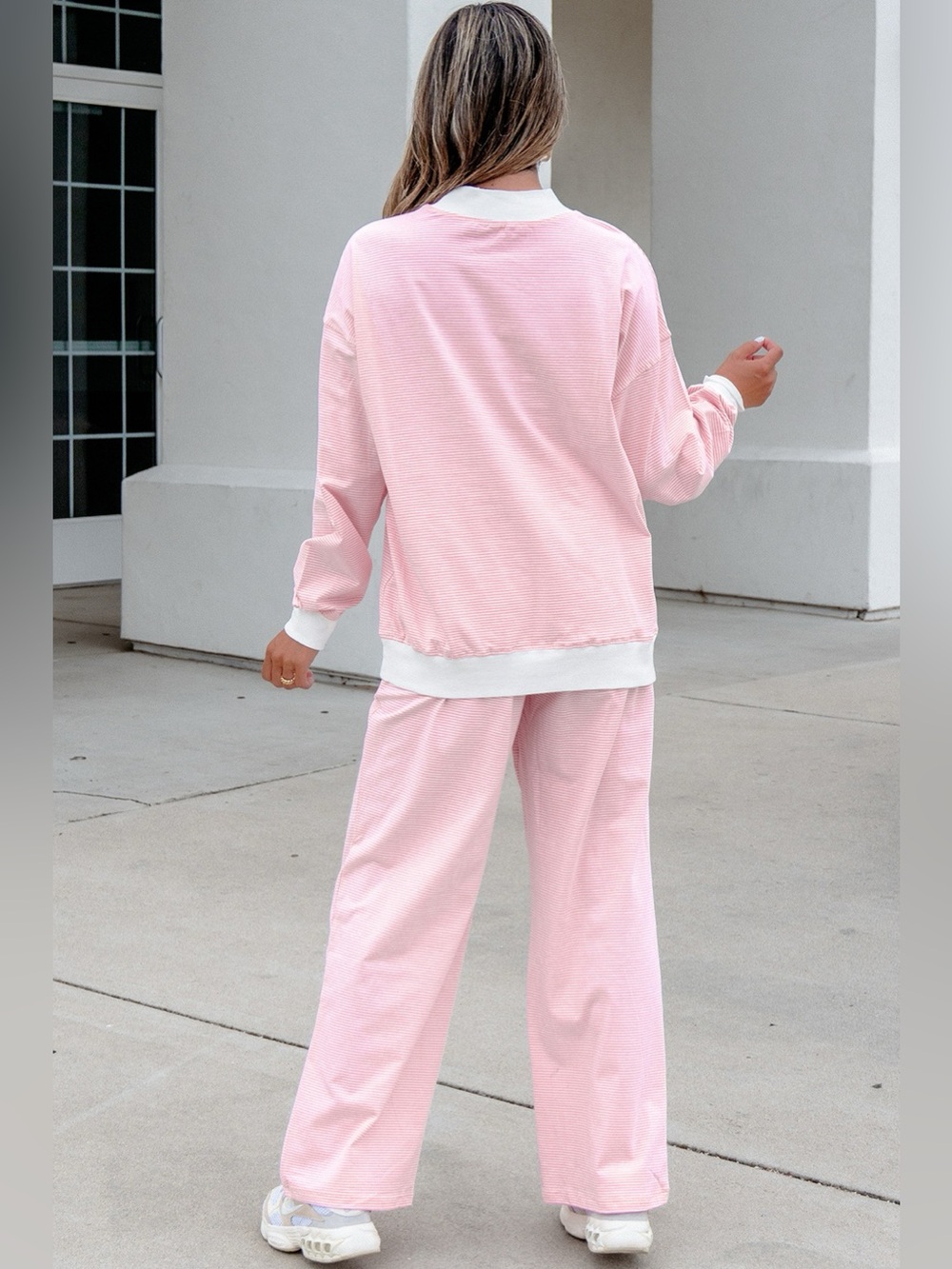 Striped Long Sleeve Top and Pants Set - Picture 2 of 16